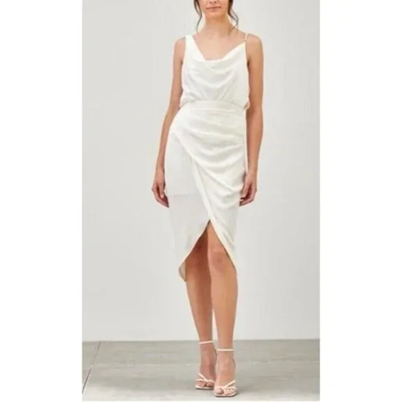DO + BE Ivory Pearl Strap M Medium Silky Dress NEW NWT - Picture 9 of 16